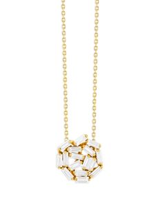 Suzanne Kalan 18K Yellow Gold Fireworks Diamond Baguette Scatter Cluster Pendant Necklace, 16-18 Gold Fireworks, Baguette Diamond Necklace, Diamond Baguette, Suzanne Kalan, Book Jewelry, Cluster Necklace, Cluster Pendant, Diamond Pendant Necklace, Baguette Diamond