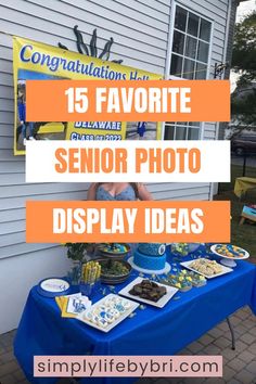 senior photo display ideas Senior Photo Display, Graduation Photo Display Ideas, Graduation Picture Display Ideas, Graduation Party Photo Display, Grad Party Photo Booth, Senior Display Table Ideas, Party Photo Display, Graduation Picture Display, Senior Poster Board Ideas