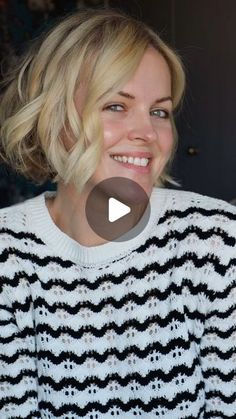 How To Curl A Bob Haircut, Curling A Bob Haircut, Bob With Waves, Waves With Curling Iron, Beach Waves For Short Hair, Curled Bob, Curl Styles, Wavy Bobs, Air Dry Hair