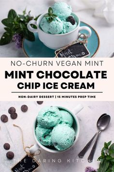 no - churn vegan mint chocolate chip ice cream