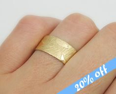 20 OFF  14k Yellow gold bamboo forest wedding band. Wide by MayaOr, $279.00 Gold Decorative Thick Band Ring, Gold Wide Band Ring With Decorative Details, Gold Wide Band Ring With Decorative Design, Gold Wide Band Promise Ring, Gold Minimalist Wide Band Wedding Ring, Yellow Gold Wide Band Ring As Gift, Handmade Gold Wedding Bands, Elegant Handmade Wide Band Yellow Gold Ring, Elegant Handmade Yellow Gold Wide Band Ring