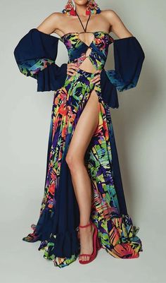 Bask in the Sunshine Wearing Our Breezy off Shoulder Maxi Dress! This Vibrant Stunner Features a Figure-Flattering Ruched Bodice With Fluttery Short Sleeves. The Flowy, Tiered Skirt Sways Beautifully With Each Step, Showing off the Mesmerizing Multi-Colored Floral Print. With Its Boho-Chic Aesthetic, This Dreamy Maxi Was Made for Summer Festivals, Tropical Getaways, and Anywhere Your Free Spirit Wants to Wander. Gentle Dry Clean Only Colour may vary due to lighting on images. The product images Fancy Clothes, Character Clothing, Off Shoulder Maxi Dress, Club Wear, Flowy Sleeves, Floral Dresses Long, Split Dress, Ruched Bodice, Puff Sleeve Dresses