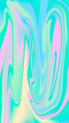 an abstract painting with blue and pink colors