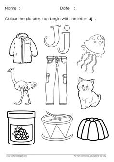 the letter j worksheet for children