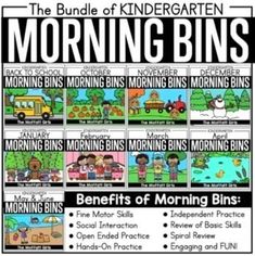 the morning bins for students to practice their reading skills and listening with an interactive activity