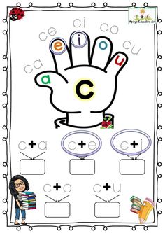 the letter c is for hand printable worksheet with an image of a person holding