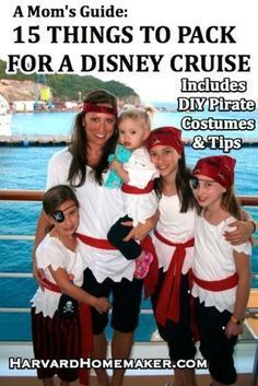 a mom's guide to pack for a disney cruise includes pirate costumes and tips