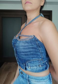 Denim Corset Crop Top Upcycled Chic Casual Wearstylish Crop - Etsy Bulgaria Upcycled Denim Jeans For Summer, Upcycled Blue Jeans For Summer, Blue Upcycled Jeans For Summer, Denim Blue Vest For Festivals, Casual Recycled Denim Top, Denim Top For Festivals, Medium Wash Recycled Denim Top, Reworked Clothes, Denim Bustier