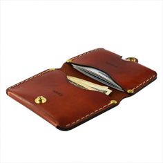 FOLD WALLET - tan Classic Bifold Wallets With Pockets, Classic Leather Wallets With Pockets, Leather Bifold Card Holder With Pockets, Classic Leather Trifold Wallet Hand-stitched, Mini Wallet, Fold Wallet, Leather Wallet Mens, Leather Accessories, Leather Working