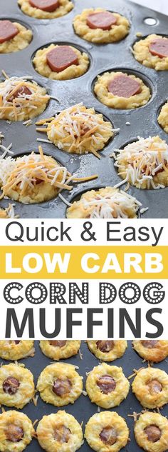 low carb corn dog muffins are ready to be baked in the oven