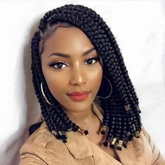 Bob Braids Hairstyles, Short Box Braids Hairstyles, Short Box Braids, Big Box Braids Hairstyles, Short Hair Black, Box Braids Hairstyles For Black Women