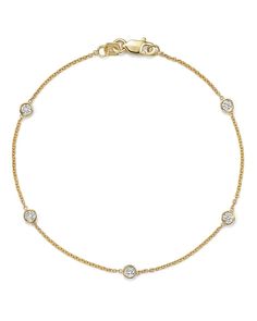 Bloomingdale's Diamond Station Bracelet in 14K Yellow Gold, .25 ct. t.w. | Bloomingdale's Gold Diamond Chain Bracelet With Bezel Setting, Classic Yellow Gold Diamond Bracelet With Bezel Setting, Yellow Gold Diamond Bracelet With Bezel Setting, 14k Yellow Gold Chain Bracelet With Bezel Setting, Classic Diamond Bracelet With Smooth Bezel, Round Diamond Bracelet With Smooth Bezel, Classic Diamond Chain Bracelet With Bezel Setting, Classic Gold Chain Bracelet With Bezel Setting, Gold Diamond Bracelet With Smooth Bezel