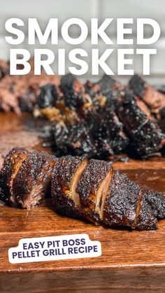 Smoked beef brisket slices on a wooden board. Brisket Point Recipe, Tritip Recipes, Brisket Rub Recipe, Grilled Brisket, Smoked Tri Tip