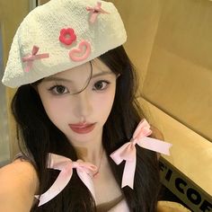 Color: Beige, Size: M Casual Beige Party Hat, Rabbit Fur Hat, Woolen Cap, Chicken For Dogs, Painter Hat, Making Faces, Brown Hats, Korean Aesthetic, Big Head