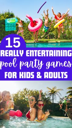 pool party games Pool Party Game Ideas, Pool Games For Teens, Fun Pool Party Games, Pool Party Games For Kids, Teen Pool Party, Party Games For All Ages, Teen Pool Parties, Pool Games For Kids, Pool Party Activities