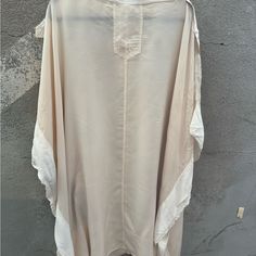 Zara Dress. 38”Length. 45” Total Width. Long Silk Dresses For Daywear, Elegant Long Neutral Dress, Cream Long Maxi Dress For Daywear, Chic Long Tunic For Spring, Beige Silk Maxi Dress For Daywear, Beige Tunic Midi Dress For Daywear, Zara Beige Flowy Dress, Long Beige Silk Dress, Elegant Long Tunic For Spring