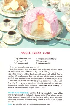 an old recipe for angel food cake