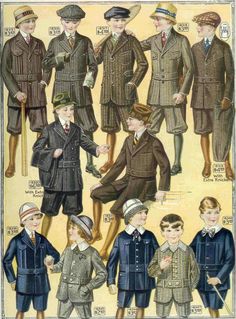 Vintage Childrens Clothing, 1900s Fashion, Mens Fashion Illustration, Fashion Plates