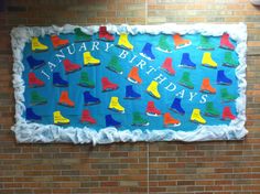 a birthday cake made to look like shoes on a brick wall with the words, january birthdays