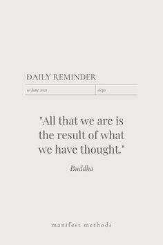 a quote from buddha on the subject of daily reminders, which is written in black and white