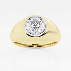 Signet rings have created all the buzz recently. We felt you shouldnt be left behind. This one boasts a bold round lab grown diamond set in a bezel Crystal Engagement Rings, Multicolor Jewelry, Cute Engagement Rings, Round Diamond Ring, Engagement Rings Opal, Big Rings, Diamond Chain, Men's Jewelry Rings