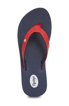 Sparkly textured straps with soft jersey lining top a comfortable flip-flop cushioned by a molded footbed and grounded by a nonslip EVA sole. 2" heel Textile upper, lining and sole Imported Beach Foam Sandals Slip-resistant, Slip-resistant Foam Sandals For Beach, Beach Sandals With Arch Support, Beach Sandals With Arch Support And Foam Material, Foam Sandals With Arch Support For Beach, Adjustable Synthetic Flip Flops With Cushioned Footbed, Slip-resistant Synthetic Beach Flip Flops, Adjustable Synthetic Flip Flops With Gel Cushioning, Gray Shoes Women