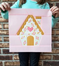 Gingerbread House Paper Piecing Pattern, PDF - Etsy Gingerbread House Paper, Quilt Guild Ideas, Quilt Colors, House Quilt Block, Picnic Quilt, Kaleidoscope Quilt