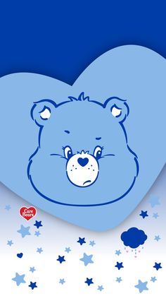 a blue teddy bear pillow with stars around it