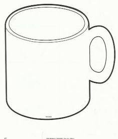 a drawing of a coffee mug on a white background with the outlines for it