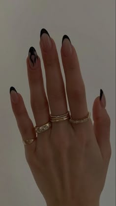 Black Prom Nails, Short Oval Nails, Concert Nails, Green Acrylic Nails, Cute Short Nails, 2024 Nails, Edgy Nails