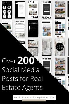 the cover for over 200 social media posts for real estate agent