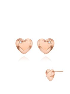 Composition : Silver 925 / Cubic ZirconiaColor : rose goldCountry of Origin : Republic of Korea Jewelry Accessories Ideas, Accessories Ideas, Accessories Jewelry Earrings, Women Accessories Jewelry, Silver Heart, Silver 925, Jewelry Accessories, Jewelry Earrings, Composition