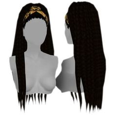 two wigs with long hair are shown in this image