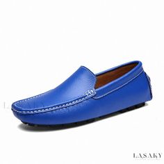 Lasaky - Premium Genuine Leather Casual Shoes - Stylish Slip-On Loafers Shoes Stylish, Outdoor Slippers, Platform High Heels, Sapphire Blue, Leather Shoes, Blue Sapphire, Casual Shoes, Heel Height, Shoes Heels