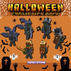 an image of halloween character paper toys