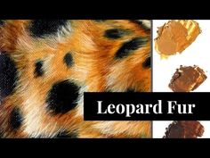 leopard fur with black spots on it and the words leopard fur written in gold foil