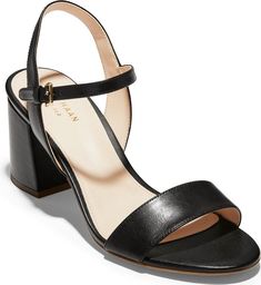 COLE HAAN Josie Block Heel Sandal | Nordstromrack Cole Haan Women, Black Sandals Heels, Heel Sandal, Dress Sandals, Block Heels Sandal, Cole Haan, Strap Sandals, Black Sandals, Shoe Collection