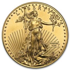 an american gold eagle coin on a white background