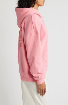 Front and back graphics take you away to the islands in this comfortably roomy hoodie cut from soft cotton-blend fleece. Drawstring hood Kangaroo pocket Ribbed cuffs and hem Cotton/polyester Machine wash, line dry Imported Pink Hawaii, Rip Curl, Graphic Hoodie, Graphic Hoodies, Kangaroo Pocket, Hibiscus, Kangaroo, Hawaii, Cotton Blend