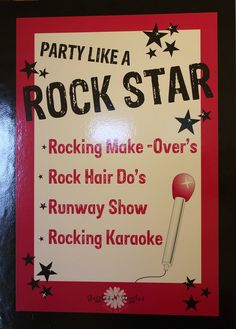 a party like rock star sign hanging on the wall