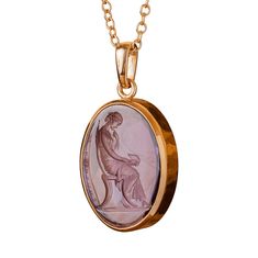 Calliope Muse, Epic Poetry, The Minotaur, Wax Carving, Gold Signet Ring, Coin Ring, Amethyst Pendant, 22k Gold, Pendant Set