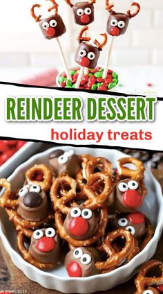 Holiday treats for kids classroom Pretzel Rain Deer, Pretzel Reindeer Treats, Reindeer Cookies With Pretzels, Reindeer Desserts, Edible Christmas Crafts For Kids, Christmas Treats Kids, Kids Christmas Desserts, Edible Christmas Crafts, Reindeer Pretzels