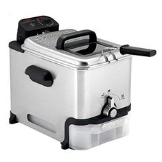 a stainless steel deep fryer on wheels