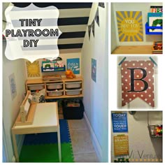 Den Under Stairs, Tiny Playroom Ideas, Under Basement Stairs