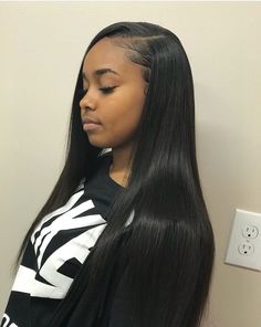 Straight Hair Side Part, Sew In Straight, Sew In Straight Hair, Hair Side Part, Peruvian Straight Hair, Remy Human Hair Weave, Brazilian Straight Human Hair, Straight Weave Hairstyles, Straight Hair Bundles