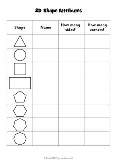 a worksheet with shapes and numbers to help students learn how to draw shapes