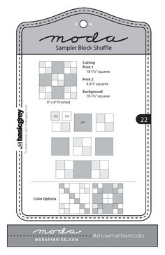 the modela sample sheet is shown in grey and white, with black text on it