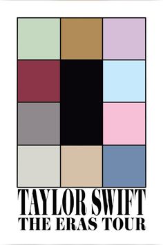 the logo for taylor swift's tour, featuring squares in different colors and text