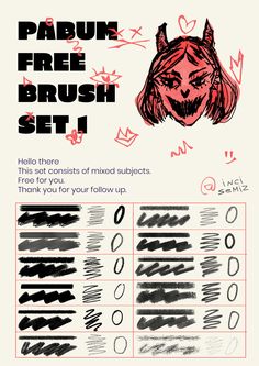 Pabum - Free Brush Set Firealpaca Brushes Download, Krita Brushes Free, Illustrator Brushes Free, Firealpaca Brushes, Procreate Free Brushes, Brush Set Procreate, Clip Studio Paint Brushes