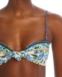 Agua Bendita Lucille Jardim Bandeau Bikini Top Christmas Bathing Suits, Swim Skirt Set, Cute Summer Bikinis Full Coverage, Cute Bathing Suits Bikinis, Spring Break Fits, Swimsuits Aesthetic, 90s Swimwear, Triangle Bathing Suits, Preppy Swim